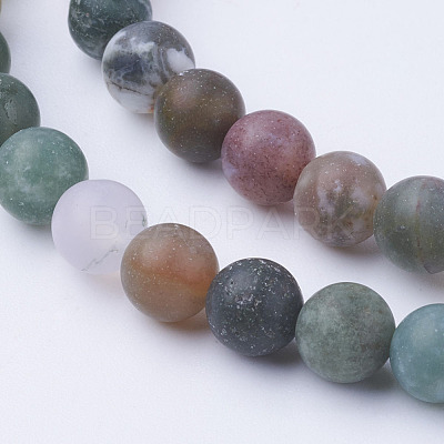 Natural Indian Agate Bead Strands G-G735-01F-6mm-1