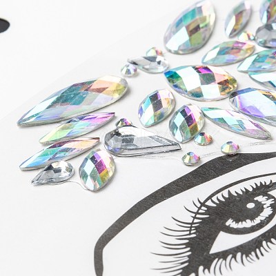 Acrylic Face Gems Stickers MRMJ-F014-03-1