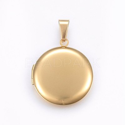 Ion Plating(IP) 316 Stainless Steel Locket Pendants X-STAS-O103-30G-1