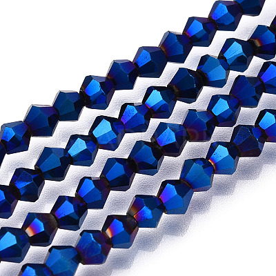 Electroplate Glass Bead Strands X-EGLA-R094-4mm-03-1