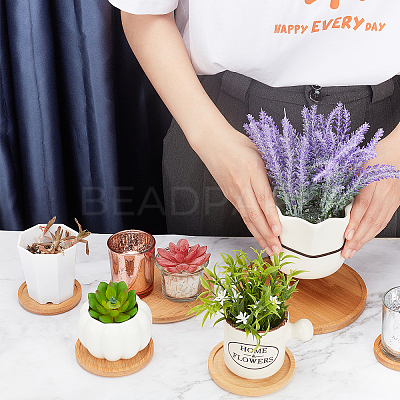 Bamboo Round Plant Saucer AJEW-GA0001-97-1