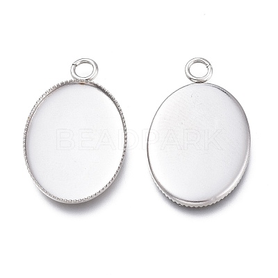 Tarnish Resistant 304 Stainless Steel Pendant Cabochons Settings for Fashion Jewelry STAS-M283-03P-D-1