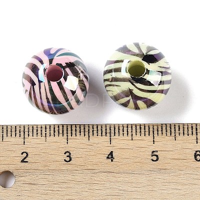 UV Plating Rainbow Iridescent Opaque Acrylic Beads MACR-K361-02B-1
