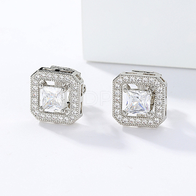 Brass Rhinestone Clip-on Earrings SZ0570-1