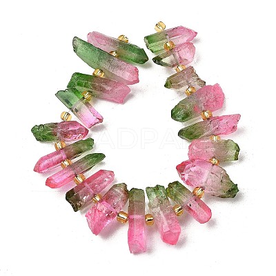 Electroplated Natural Quartz Crystal Beads Strands G-F800-D-1