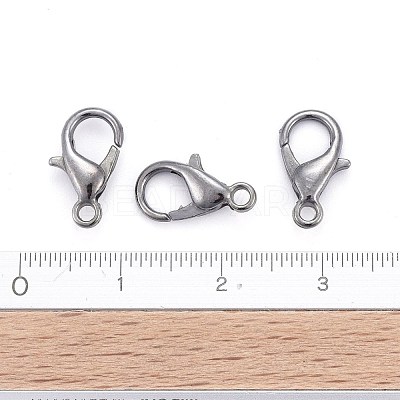 Black Tone Zinc Alloy Lobster Claw Clasps X-E102-B-1