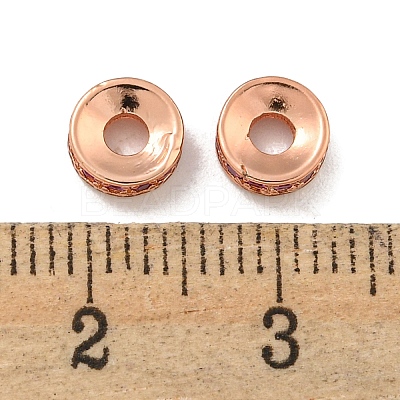 Brass Cubic Zirconia Spacer Beads KK-L215-004B-RG01-1