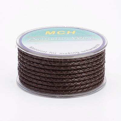 Eco-Friendly Braided Leather Cord OCOR-L035-3mm-E15-1