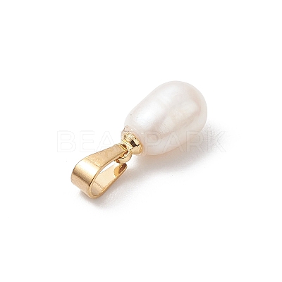 Natural Cultured Freshwater Pearl Rice Charms X-PALLOY-JF04823-1