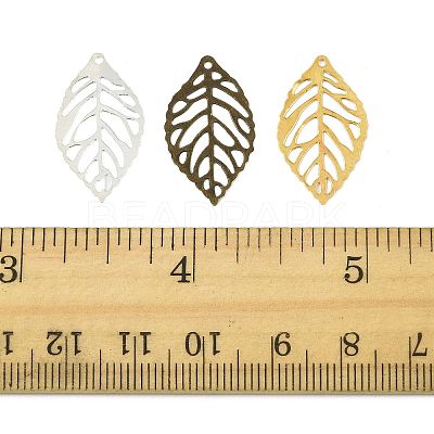 100Pcs Leaf Iron Pendants KK-FS0001-98-1