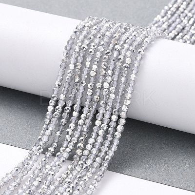Transparent Electroplate Glass Beads Strands GLAA-H021-01A-HP06-1