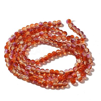 Crackle Glass Beads Strands CCG-C002-6mm-05-1