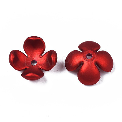 Rubberized Style Opaque Acrylic Bead Caps ACRP-T010-03-1