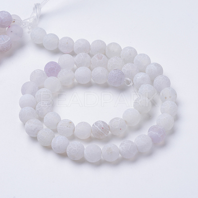 Natural & Dyed Crackle Agate Bead Strands X-G-T056-8mm-04-1