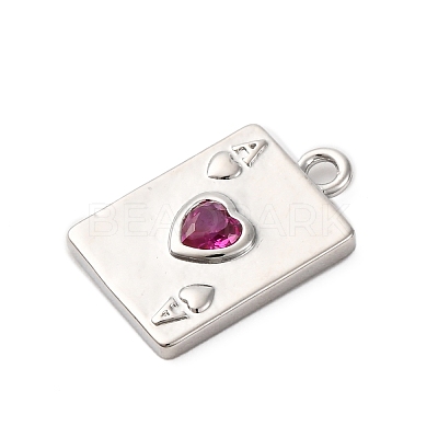 Brass Micro Pave Cubic Zirconia Charms KK-F895-15P-1