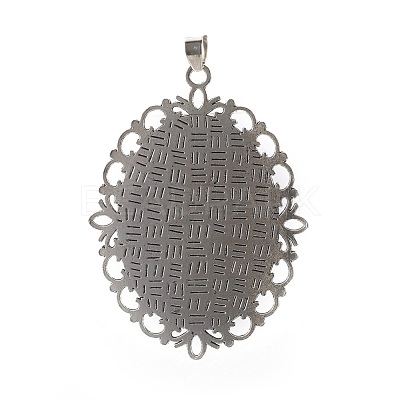 Alloy Glass Big Pendants PALLOY-E498-01AS-1