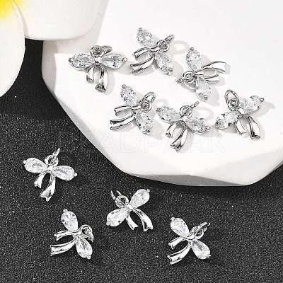 SHEGRACE Brass Clear Cubic Zirconia Charms XGRQ2O964-422P-1