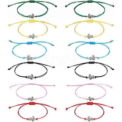 12Pcs 2 Colors Tortoise Alloy Link Bracelets Set BJEW-FI0001-40-1