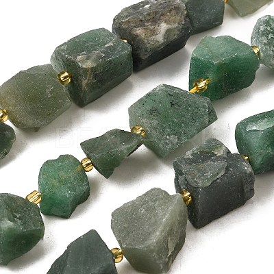 Raw Rough Natural Green Aventurine Beads Strands G-Z087-B05-1