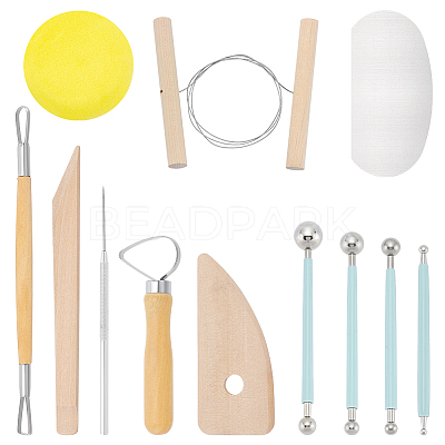 32Pcs 4 Styles Wood Double Heads Modeling Clay Sculpting Tools Set TOOL-BC0003-39-1