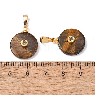 Natural Tiger Eye Pendants G-P628-03G-03-1