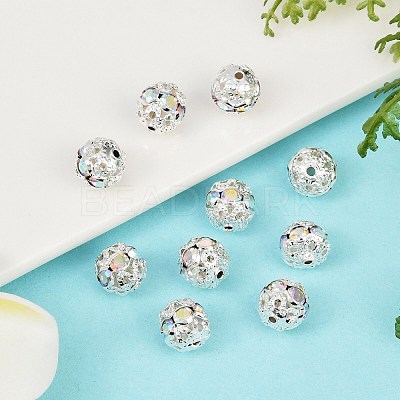 Brass Rhinestone Beads RB-A011-8mm-28S-1