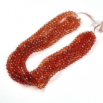 Baking Paint Transparent Glass Beads Strands DGLA-A035-T8mm-A04-1