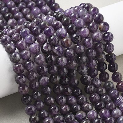 Natural Amethyst Beads Strands G-M445-8MM-01G-1