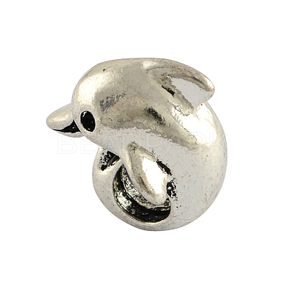Tibetan Style Alloy Dolphin European Beads LS-X-TIBEB-7982-AS-RS-1