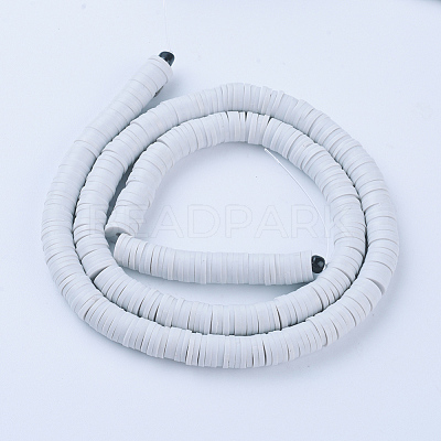Flat Round Handmade Polymer Clay Beads CLAY-R067-6.0mm-39-1
