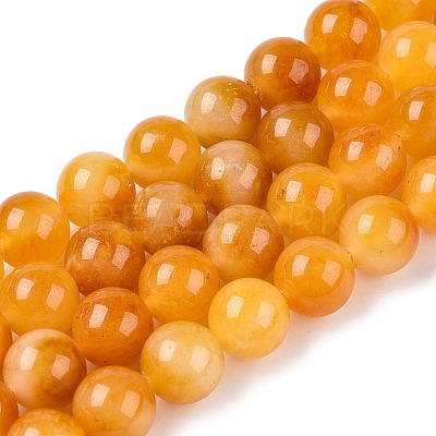 Dyed Natural White Jade Beads Strands G-T138-10mm-210-27-1