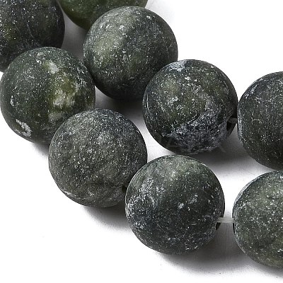 Round Frosted Natural TaiWan Jade Bead Strands G-M248-12mm-02-1