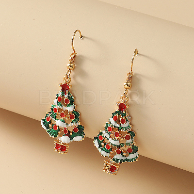 Simple Christmas Alloy Dangle Earrings LJ9715-8-1