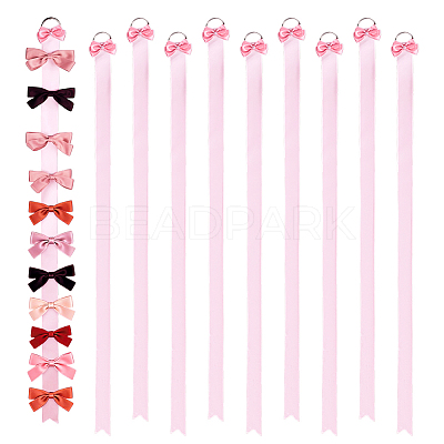10Pcs Polyester Hairpin Hair Clip Holder Storage Organizer Hanging Ribbon HJEW-FG00050-1