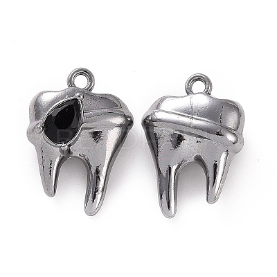 Rack Plating Alloy Glass Pendants FIND-I037-08B-02-1