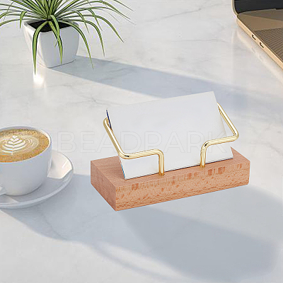 Wood Business Name Card Display Base AJEW-WH0323-92-1