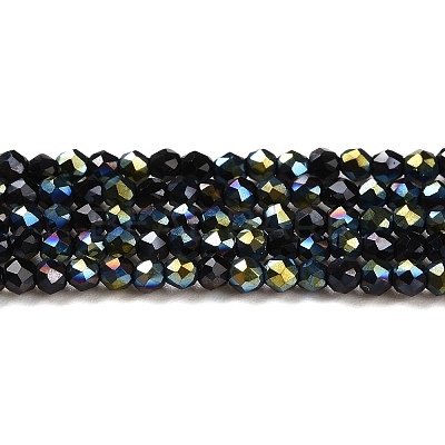 Electroplate Glass Beads Strands GLAA-H021-01A-HP09-1