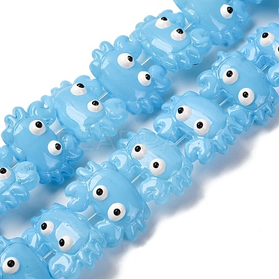 Transparent Glass Enamel Beads LAMP-V001-08J-1