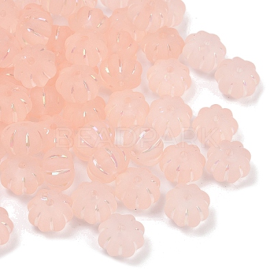 Frosted Transparent Acrylic Beads OACR-P029-03B-02-1