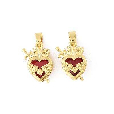 Brass & Glass Pendants KK-F900-01G-02-1