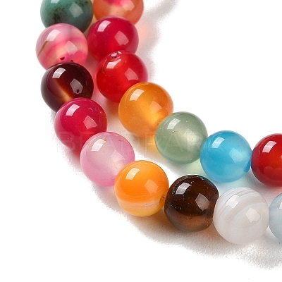 Natural Striped Agate/Banded Agate Beads Strands X-G-Z060-A01-A07-1