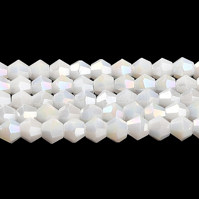 Opaque Solid Color Electroplate Glass Beads Strands EGLA-A039-P4mm-B15-1