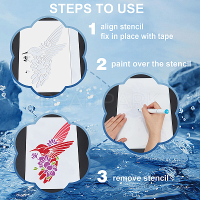 1Pc PET Hollow Out Drawing Painting Stencils DIY-MA0002-38G-1