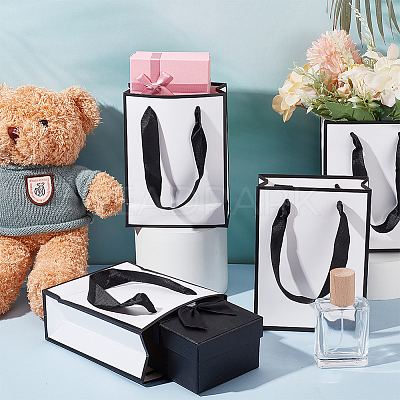 Folding Paper Gift Bags with Handle ABAG-WH0045-21A-1