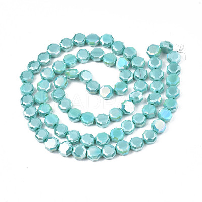 Electroplate Opaque Solid Color Glass Beads Strands EGLA-N002-27-A03-1