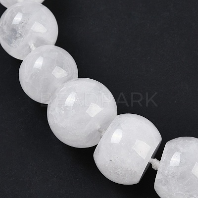 Natural Quartz Crystal Rondelle Graduated Beaded Necklaces for Women Men NJEW-K388-02E-1