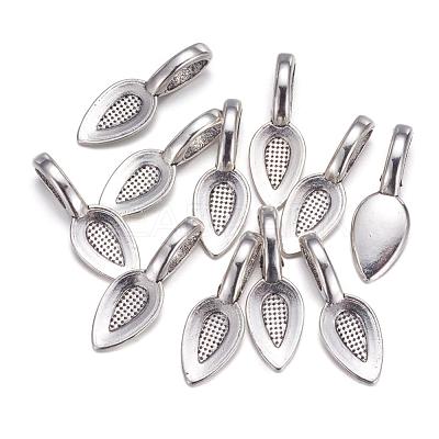 Tibetan Style Alloy Glue-on Flat Pad Bails X-AB3348Y-1