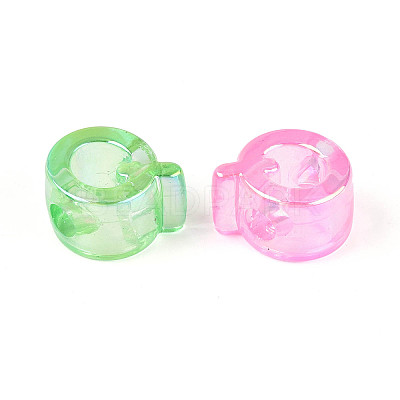 UV Plating Transparent Acrylic European Beads OACR-M027-02Q-1