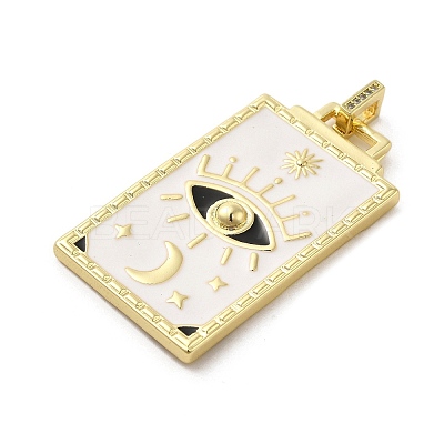 Brass Micro Pave Cubic Zirconia Pendant with Enamel KK-H458-02G-D02-1