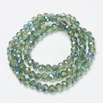 Electroplate Glass Beads Strands EGLA-A034-T4mm-I01-1